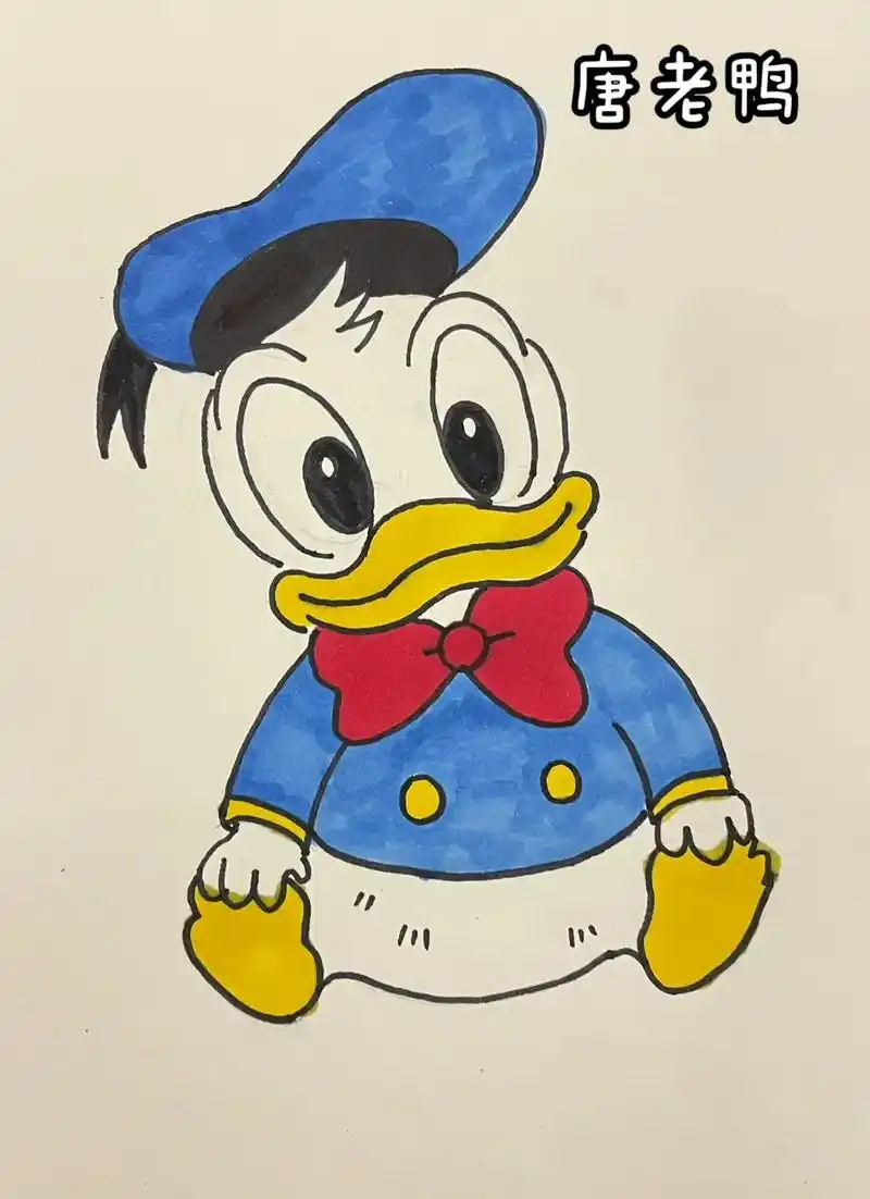 唐老鸭简笔画.#简笔画 #一学就会系列 #可爱卡通 #跟着抖 - 抖音