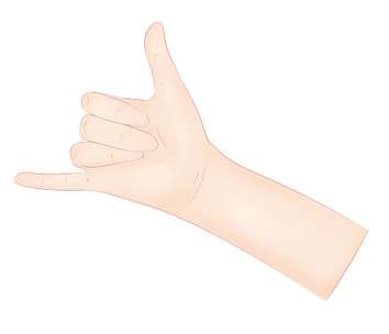 数字6手势卡通插画