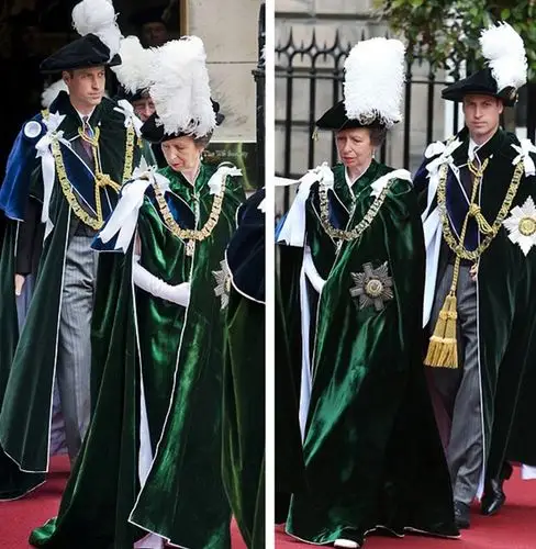 高清英国女王亲授蓟花勋章王室成员穿传统礼服出席3
