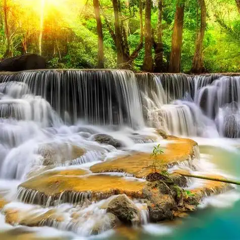 瀑布形成的落差风景头像