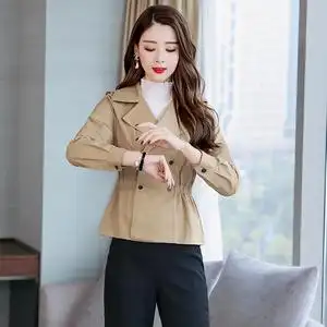 秋季短外套女装2022年新款韩版流行宽松洋气30岁小个子短款风衣潮