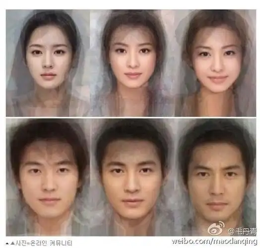 据说这是中日韩三国演艺人的平均面孔,排列顺序由左往右.