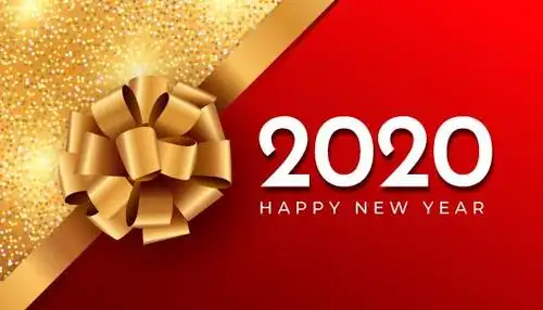 金色倒置2020新年快乐背景矢量素材aieps