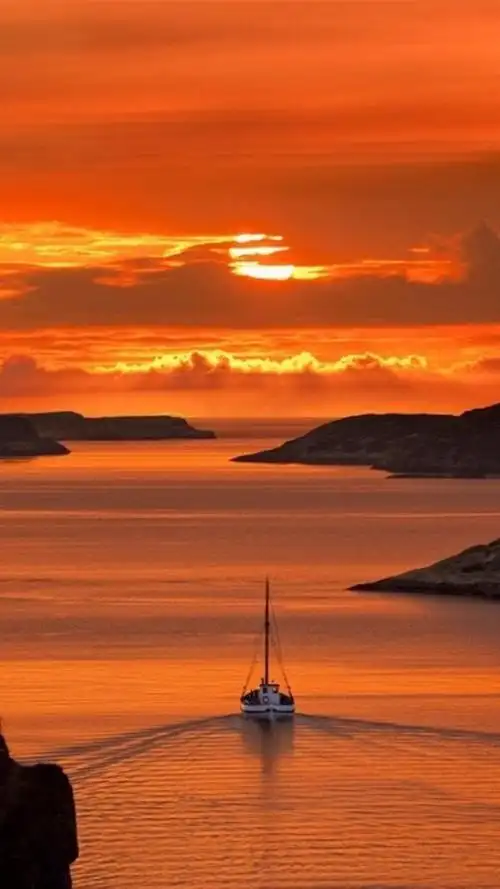 落日,晚霞,自然美景,黄昏,手机壁纸日暮