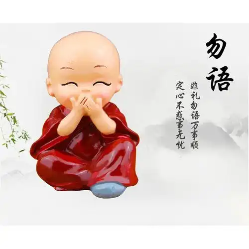 金免贝贝jintubeib拉运汽车摇头摆件四不小和尚弹簧摇头摆件创意树脂
