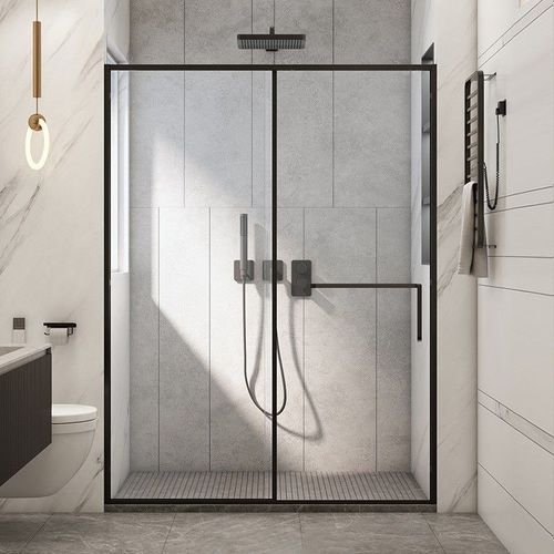 佛山厂家卫生间玻璃一字型淋浴房隔断洗澡间浴室推拉门干湿分离