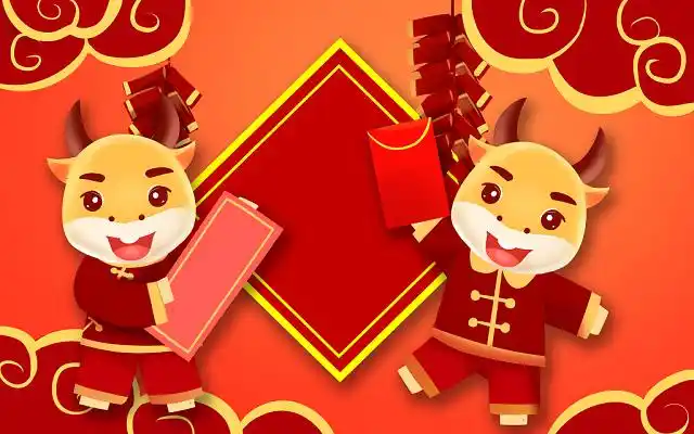 新年可爱生肖牛卡通手绘元素海报2021牛年png素材