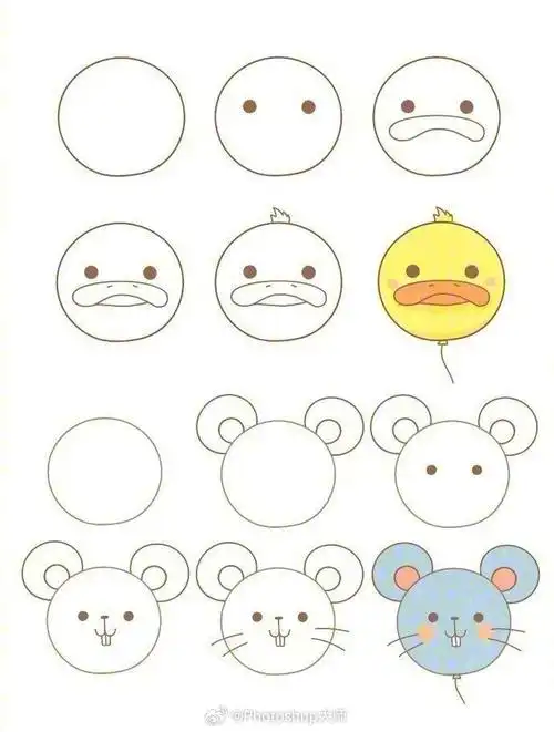 敲可爱的简笔画