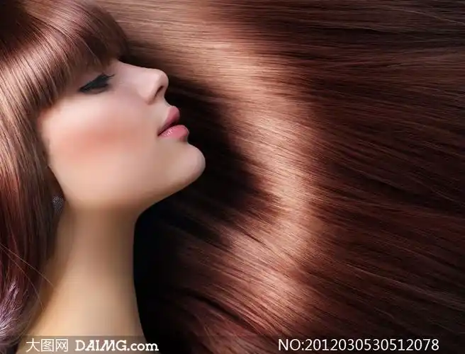 棕色秀发美女人物侧面摄影高清图片