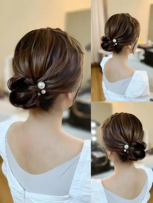 波士顿化妆师西式新娘发型高级感西式盘发