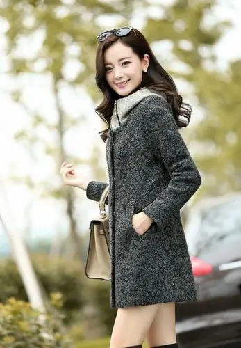 2014女装冬装新款韩版直筒连帽时尚呢大衣毛呢外套女批发图片_30