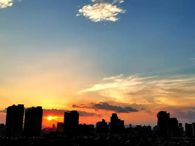 夕阳西下,南昌傍晚时刻美景.