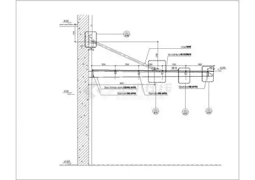 某地主入口雨棚设计cad大样图纸