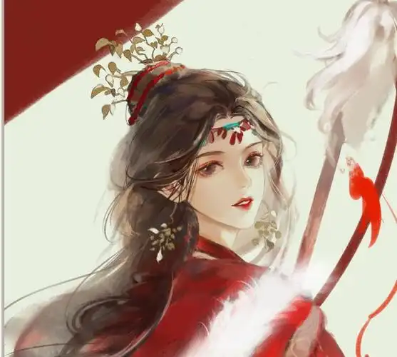 古风女子头像,你穿红衣的时候最美