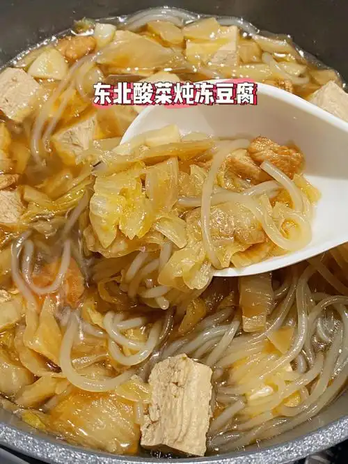 挑战100道易上手家常菜东北酸菜炖冻豆腐