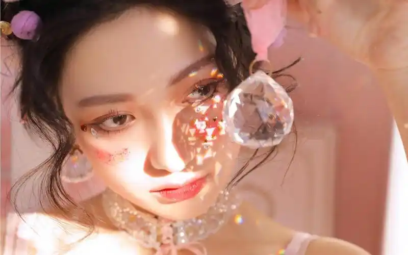 甜美粉色系天真少女白皙唯美仙气精致写真,高清壁纸图片,大陆美女