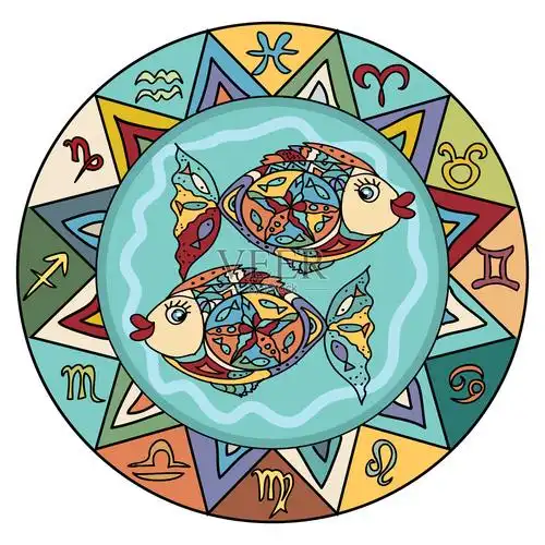 双鱼座的星座插画图片素材
