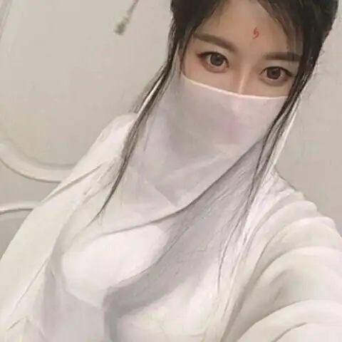 女古代挽秀古风面纱系带遮脸雪纺超仙女古装流苏汉服白色蒙面纱巾侠挂