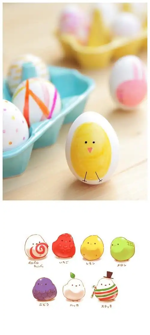 【彩生代】超萌的鸡蛋手工画,简单描上几笔,萌萌的样子很有爱.