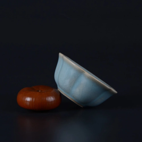 天青梅花杯 单杯 精品手工汝瓷 朱文立 国家级非遗文化传承人