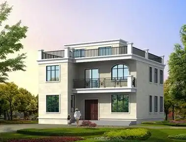 11x12米农村二层平顶楼房两层平顶小洋楼自建房设计图纸