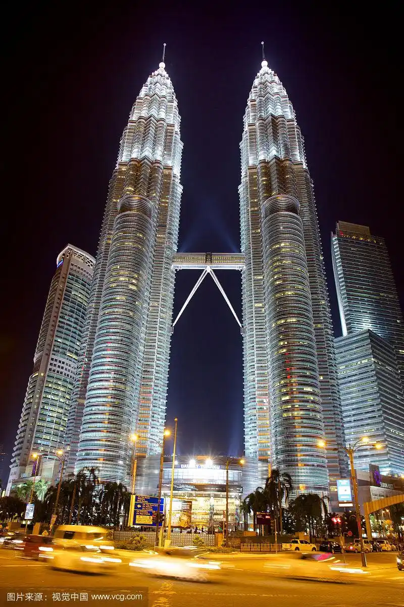 马来西亚吉隆坡双子塔夜景