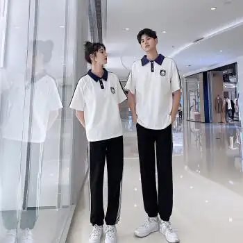 运动会班服高中生夏季学院风短袖套装初中生高三学生毕业照校服装班服