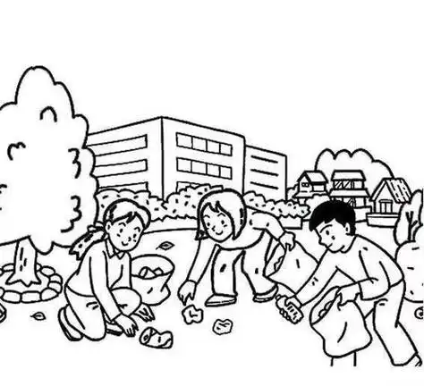 捡垃圾简笔画 捡垃圾简笔画小学生