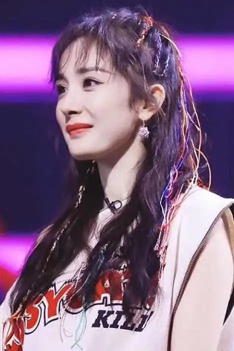 时尚女王杨幂明星同款编发彩绳小彩辫明日之子造型编头发ins超火彩色