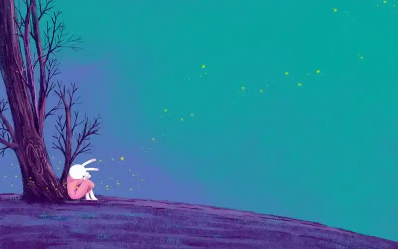 《艾玩兔》哲理插画可爱卡通兔宽屏壁纸 第一辑