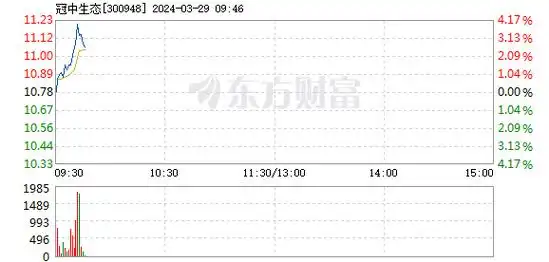 冠中生态3月29日快速上涨