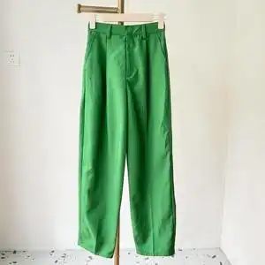 日系原d *bohmal 显高显瘦绿色裤子jue了腰围62-70臀围110裤长98