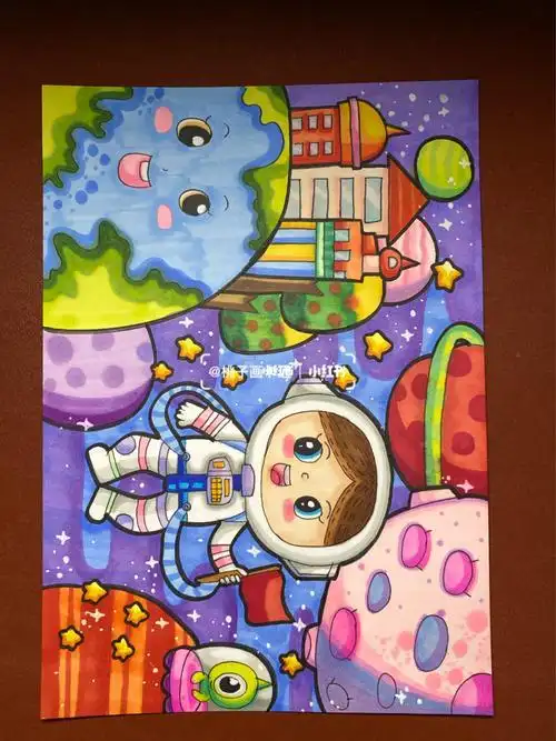 马克笔_儿童画_绘画_宝可梦怎么样科幻画宇宙飞船图片大全(11)太厉