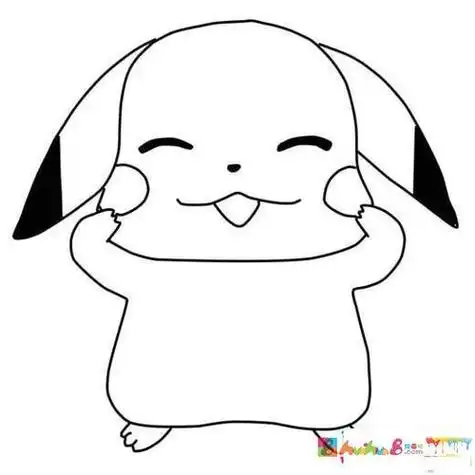 q版皮卡丘简笔画蠢萌可爱