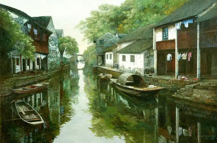 画布上的江南心境读李正明油画江南水乡系列