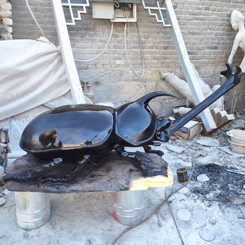 仿真玻璃钢大虫子雕塑大脚仙甲壳虫摆件独角仙昆虫科大型模型定制