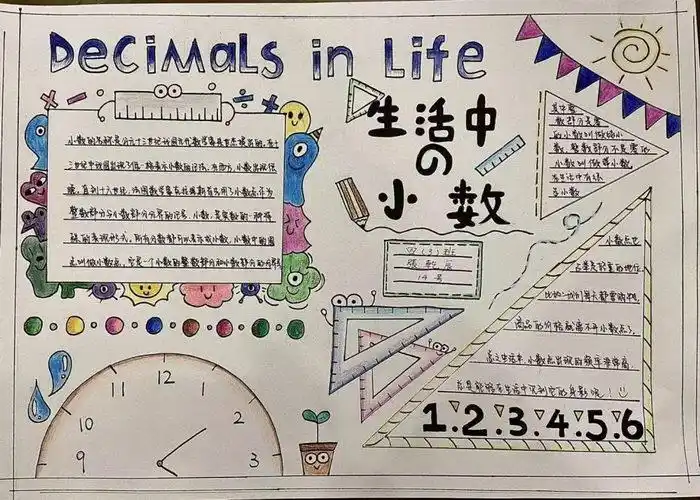 生活中的小数简单手抄报(精选7张)