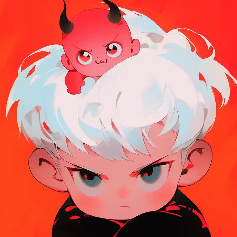 男生头像,可爱的小恶魔.#优质头像 #动漫头像 #男生头像
