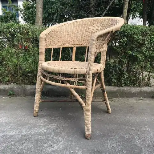 植物圈椅老人椅闪电客手工天然单人办公藤椅竹藤编休闲老式电脑组合腾