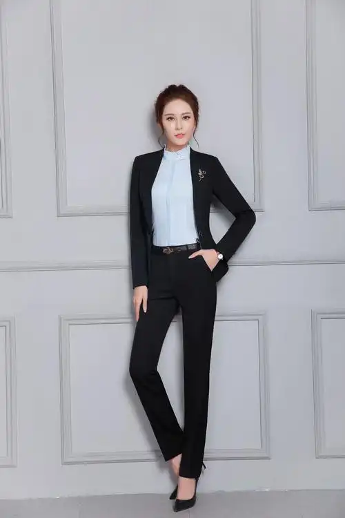 秋冬新款职业装女套装长袖西装套裤ol女士