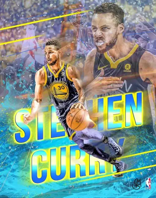 nba篮球明星勇士队斯蒂芬库里英文版海报