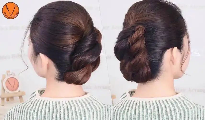 【chies hair arrange】简单的盘发教程0022