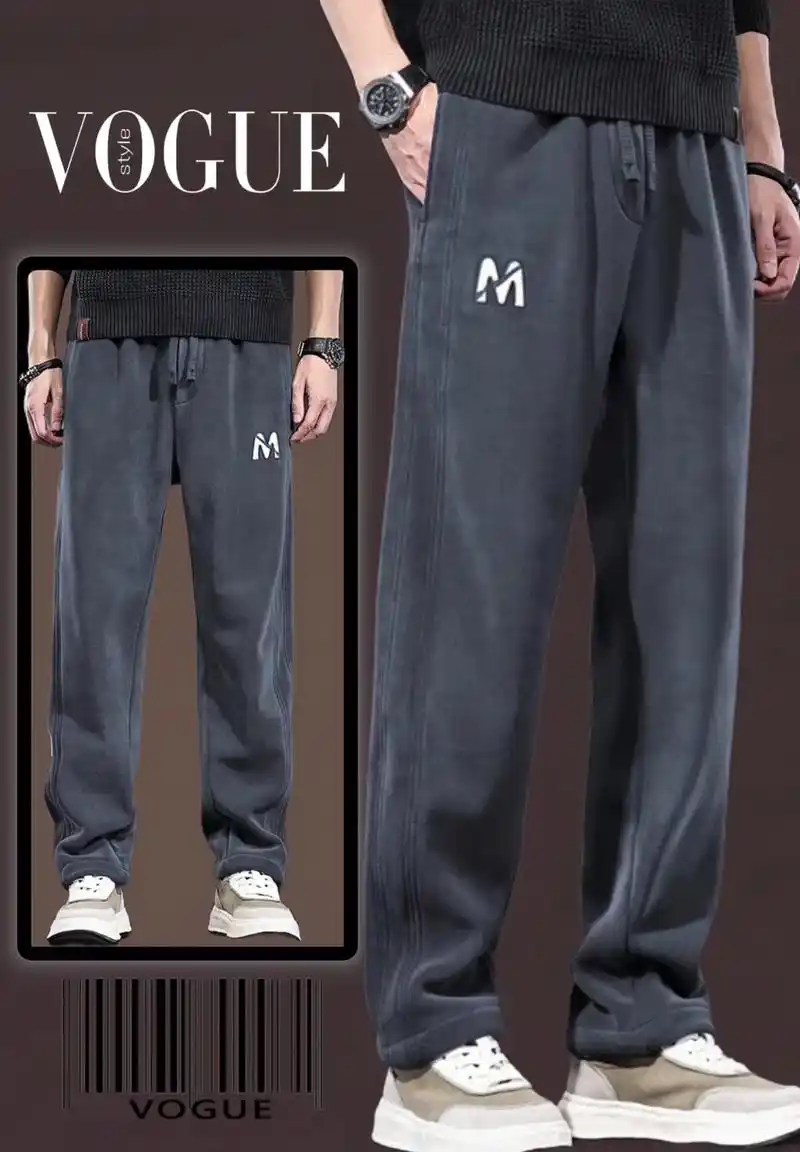 冬季男士直筒长裤灰色一体绒.冬季男士休闲裤上新啦!