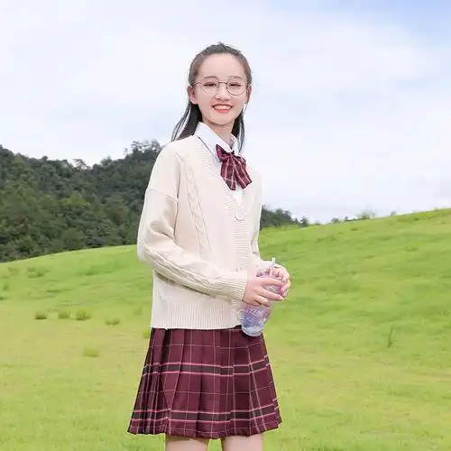 初中生夏季裙子套装学院百褶裙学生校服日系少女学生校服