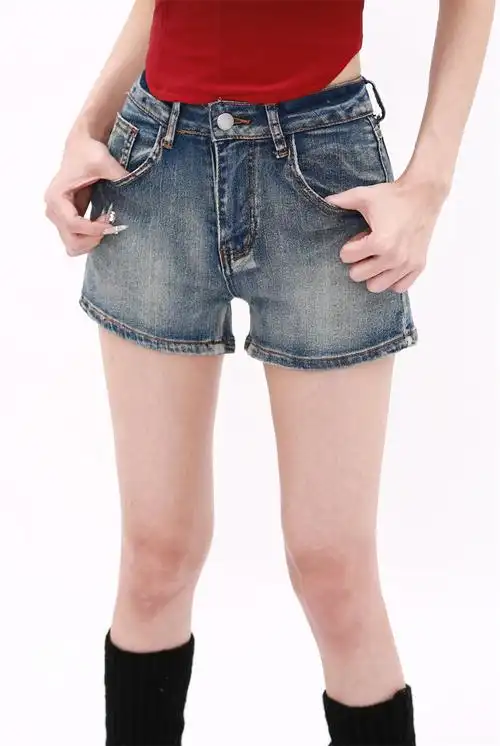 实拍 美式辣妹y2k千禧牛仔短裤女夏季低腰显瘦超短裤紧身包臀热