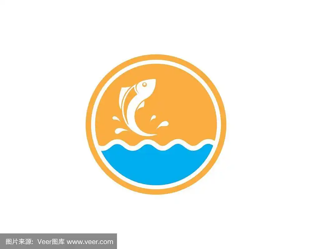 鱼标志模板.创意矢量象征钓鱼