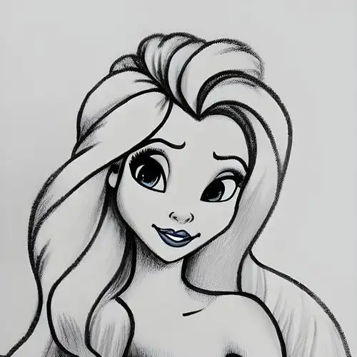 长发公主迪士尼长发公主简笔画
