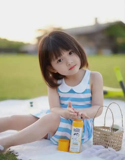 京选儿童刘海假发片假刘海儿童自然真发前额空气刘海假发女女童可爱