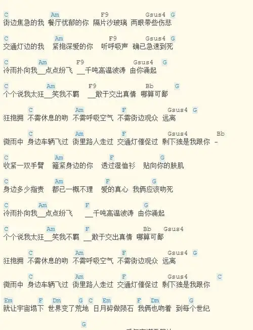 敢爱敢做吉他_林子祥_吉他和弦伴奏谱1