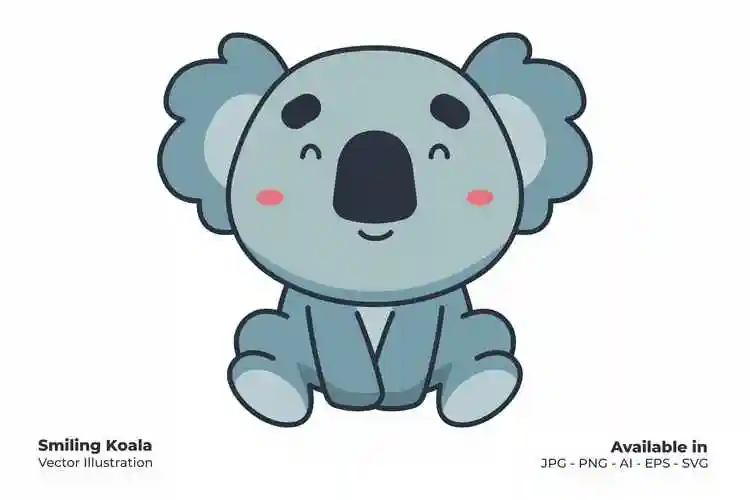 微笑考拉卡通插画矢量素材smilingkoala